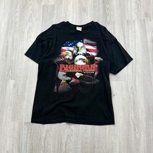 VINTAGE Y2K Bighorn National Forest Wyoming Nature Shirt Size Large L Black 2000